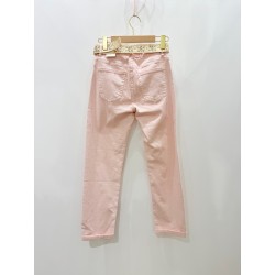 PANTALON DROIT CEINTURE FLEURS